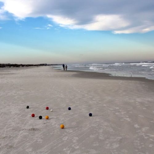 Wide open beach is great for a long walk, bike ride or family game of Bocci Ball.