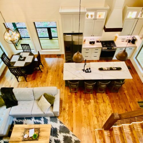 Kitchen, Dining, Living